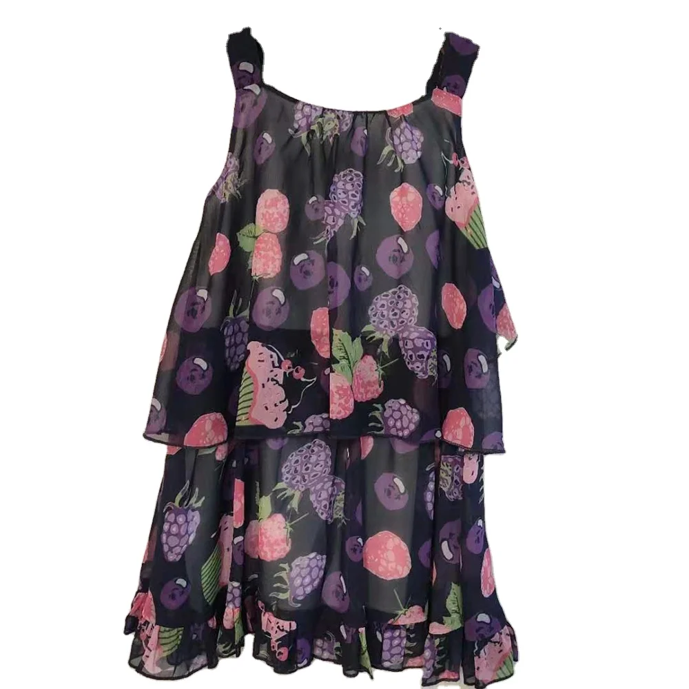 Factory High Quality V-Neck Floral Chiffon Ladies Casual Beach Sun Mini Dresses for Women