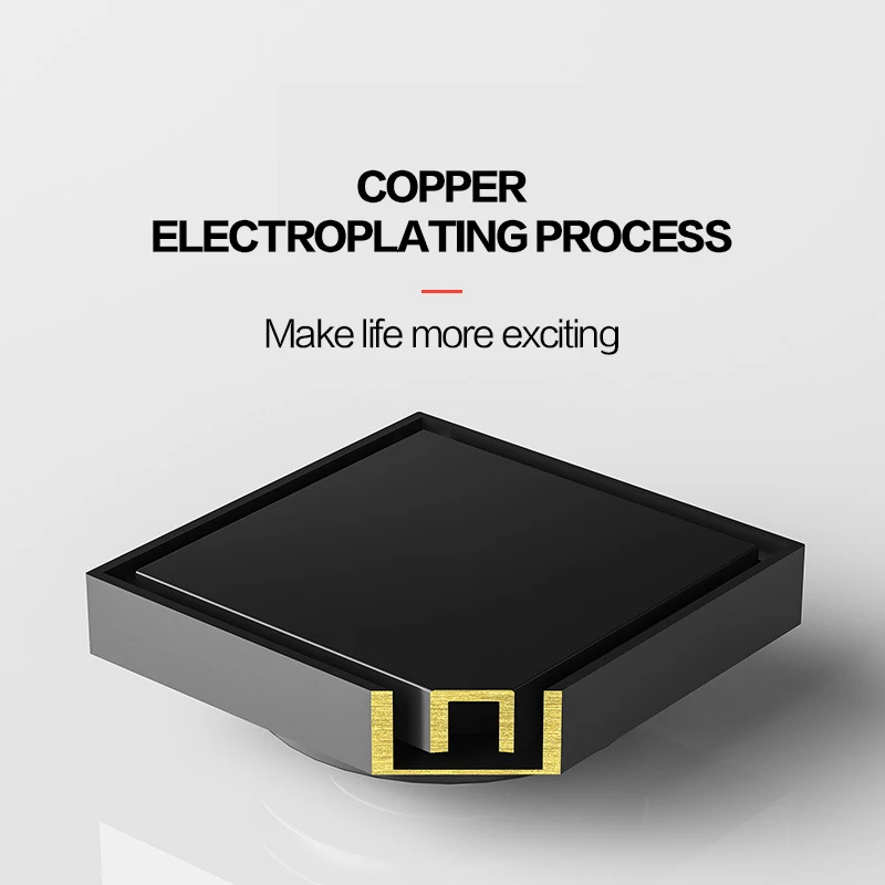 Bathroom anti-clogging filter 100mm stainless steel/brass black lineal washing floor drain