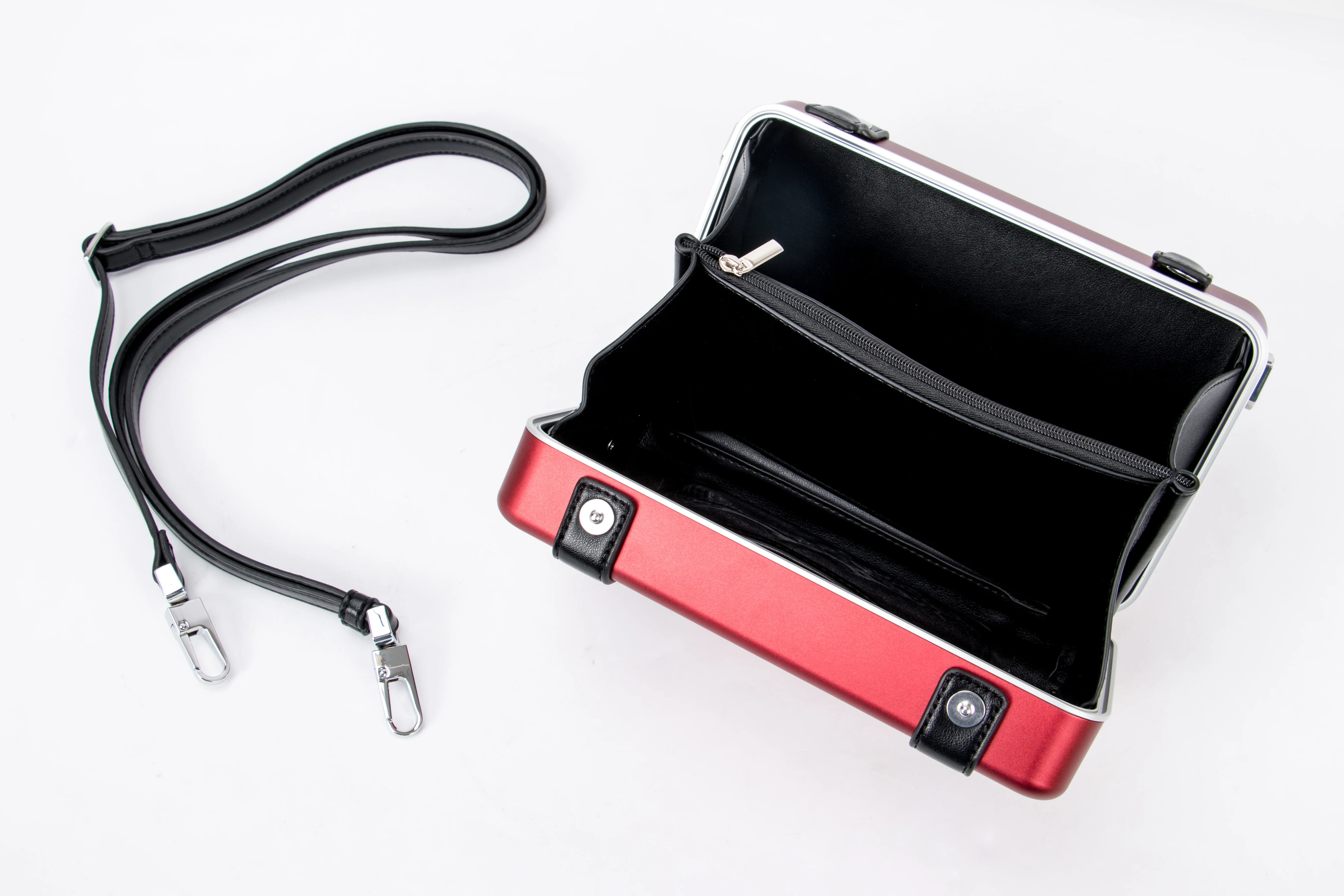 Aluminum beauty small cosmetic makeup trolley bag portable hard case make up box brush holder make up case beauty case