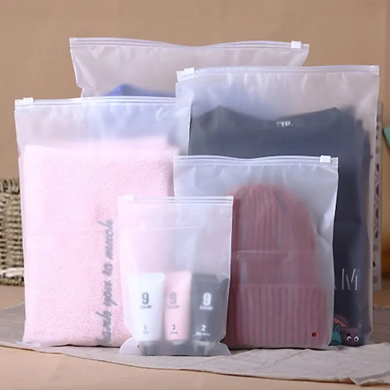 Garment Clothing Packing with Own Logo Packaging Custom PE Clothing Bag Printing Slider Plastic Bags