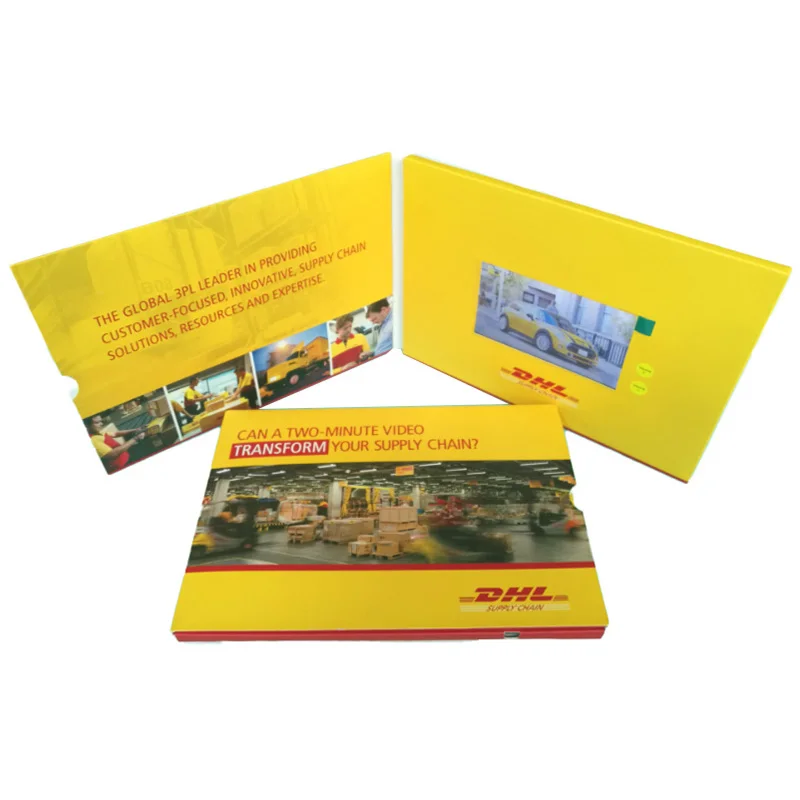 4.3 Inch HD Screen Digital lcd screen video greeting card With Printing For Invitation