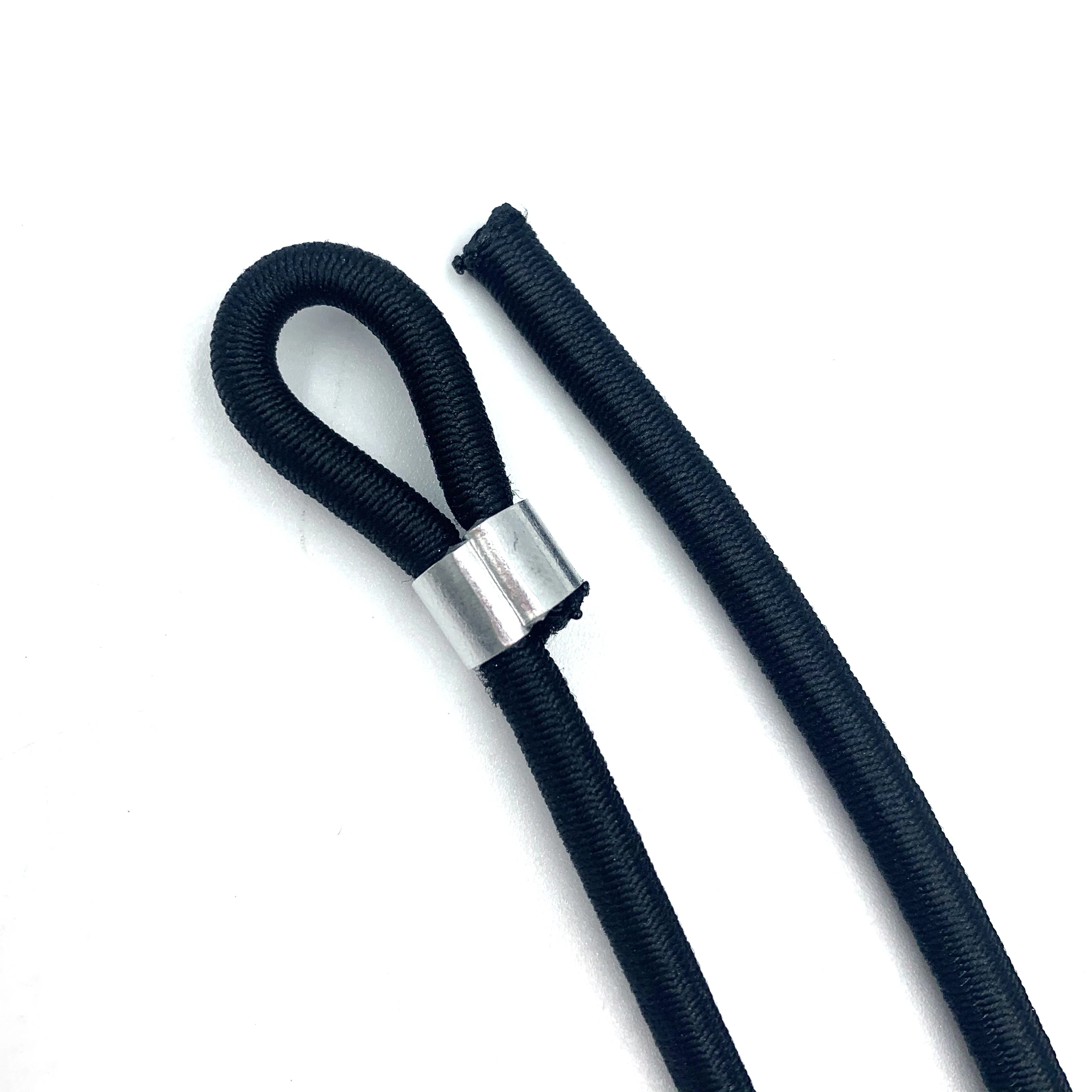 5mm/6mm Black braided polyester latex elastic bungee cord rubber rope with metal hook