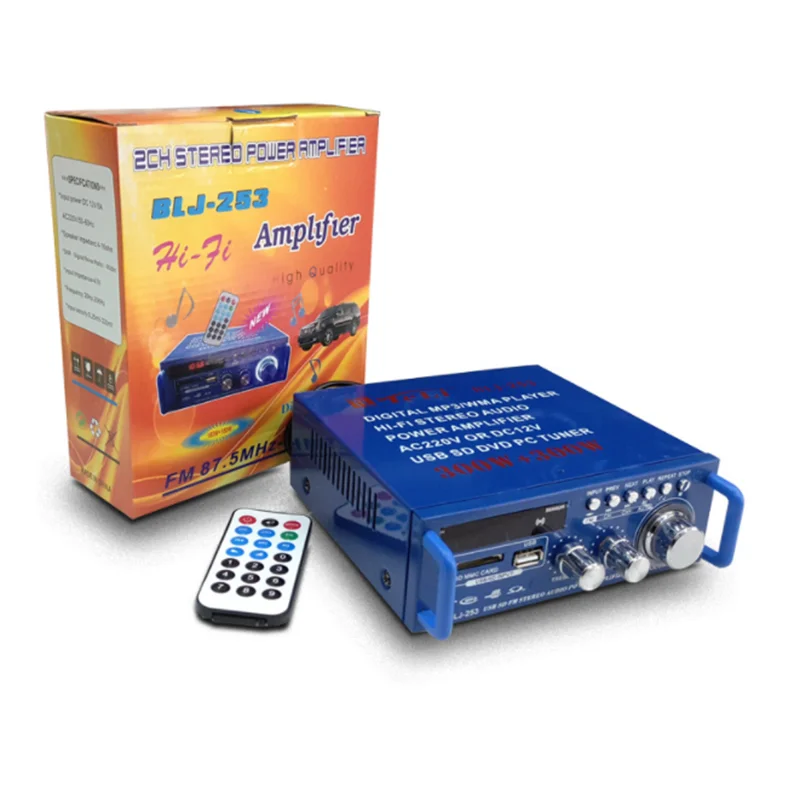 
600W Mini 2CH HiFi Digital Audio Stereo Amplifier Bass FM Radio Car Home 220/12V 