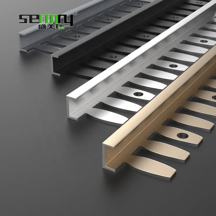 Aluminium Flexible Floor Trim Curved Floor Tile Edge Trim For Laminate Flooring Transition Strips