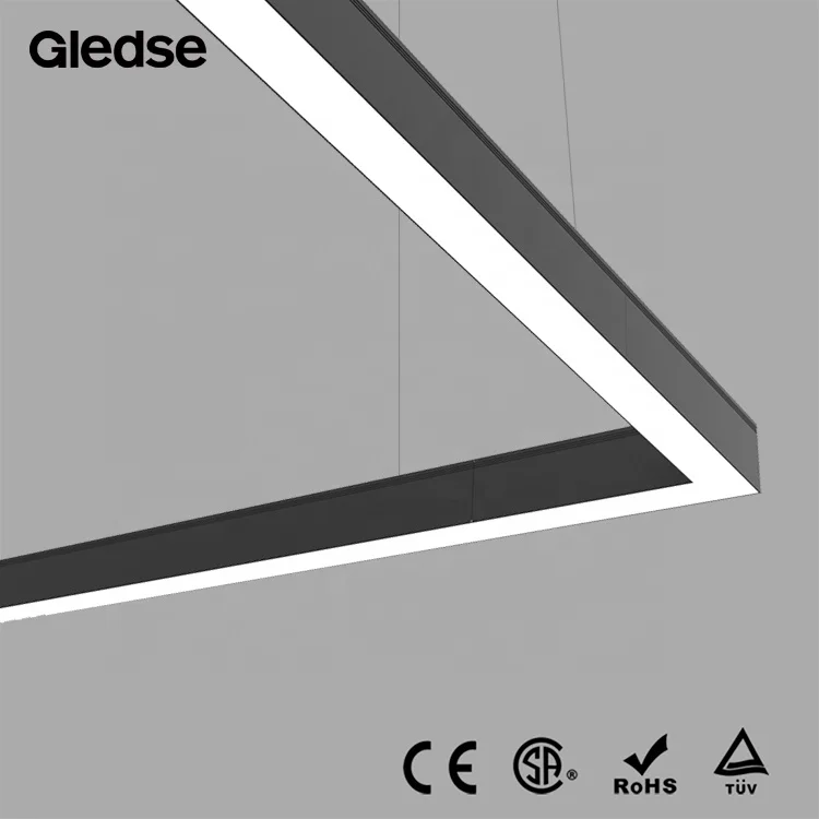4FT 8FT 40w 60w customized slim linkable  linear led pendant surface-mounted luminaire for office light