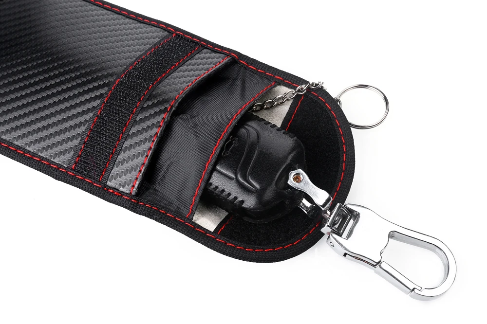 Car Guard Black 2 Pack Quality Carbon Fiber Car Key RFID Signal Blocking Pouch Faraday Bag Signal RFID Blocker