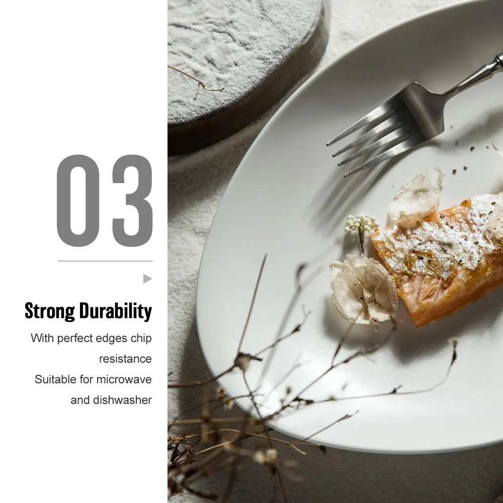 Oval White Porcelain Plate High Quality Nordic Reactive Glaze Irregular Ceramic Fish Plates Serving Dishes For Restaurants