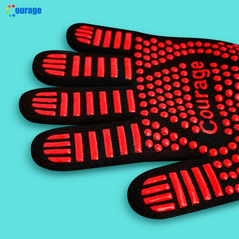 Courage High Quality Heat Resistant Silicone Gloves Oven Gloves bbq for Cooking