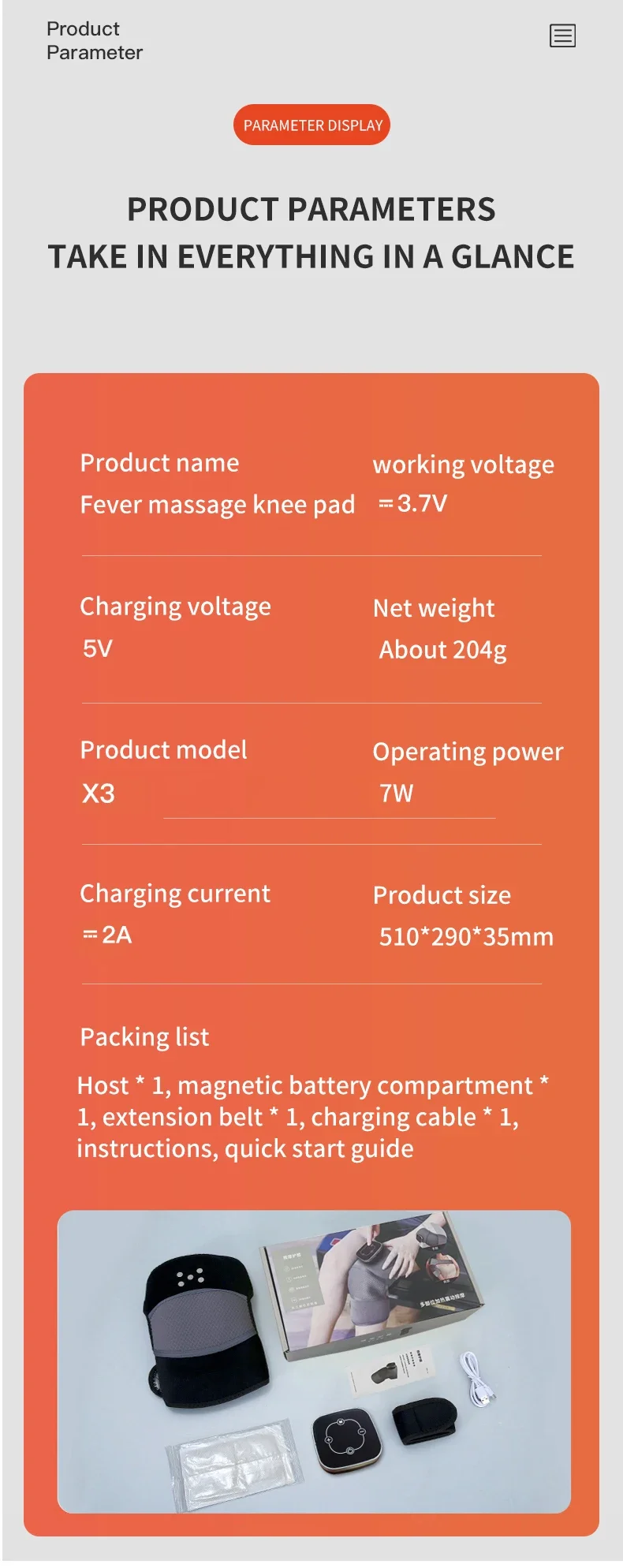 Medical pain relief Grade Knee Support Strap Massage the shoulders Vibrating massager Heated knee massager
