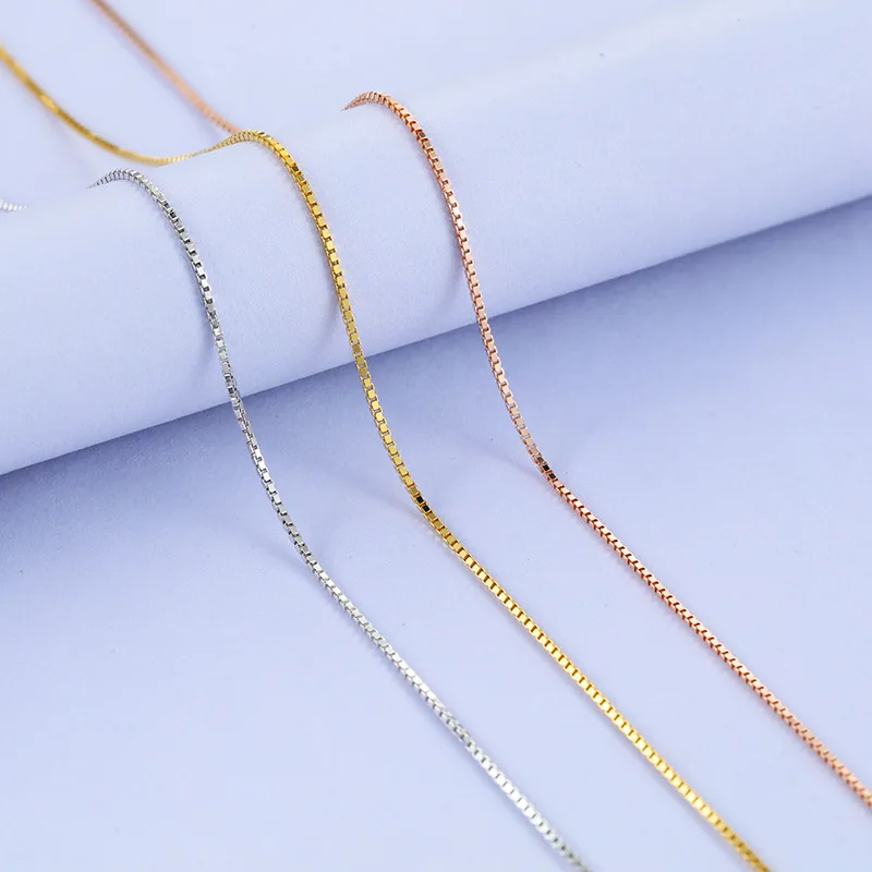 Wholesale Fashion Silver Necklace Jewelry 925 Sterling Silver Necklace Set Gold Plated Chain Necklace Custom Jewelry Women