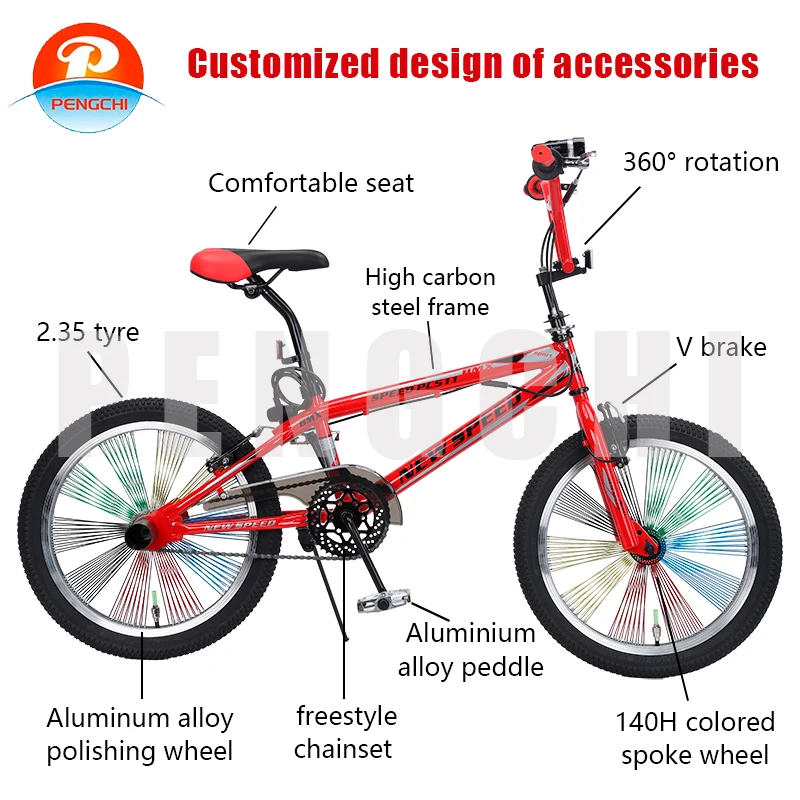 Pengchi Factory Direct 20 Inch Bicycle Adult Street Competitive Freestyle BMX Bike Retro Classic Style BMX Bike