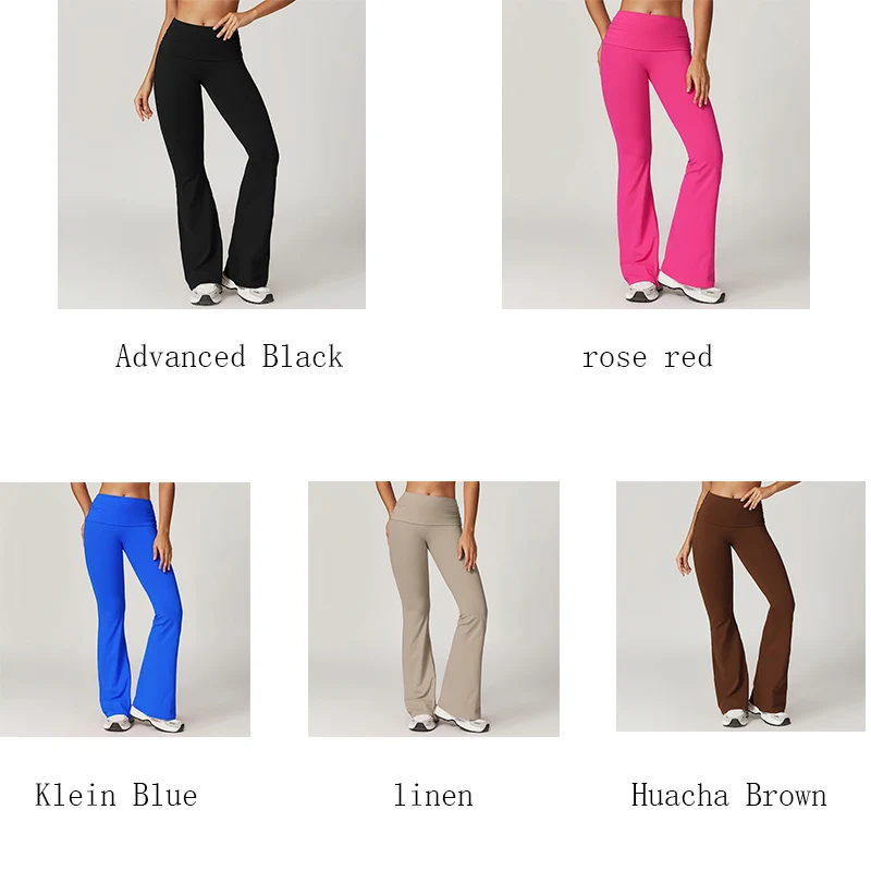 2024 New Casual Wide Leg Tight Yoga Pants For Running, Outdressing, Fitness, Naked, Micro Pull Sports Pants
