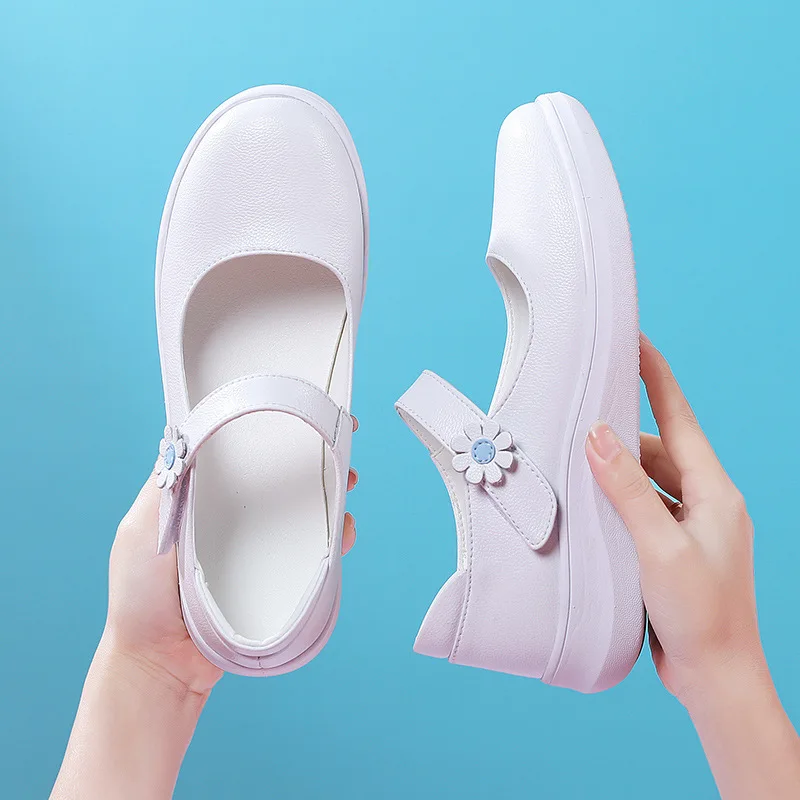Manufacturers Wholesale White High Quality Leather Nurses White Shoes Females
