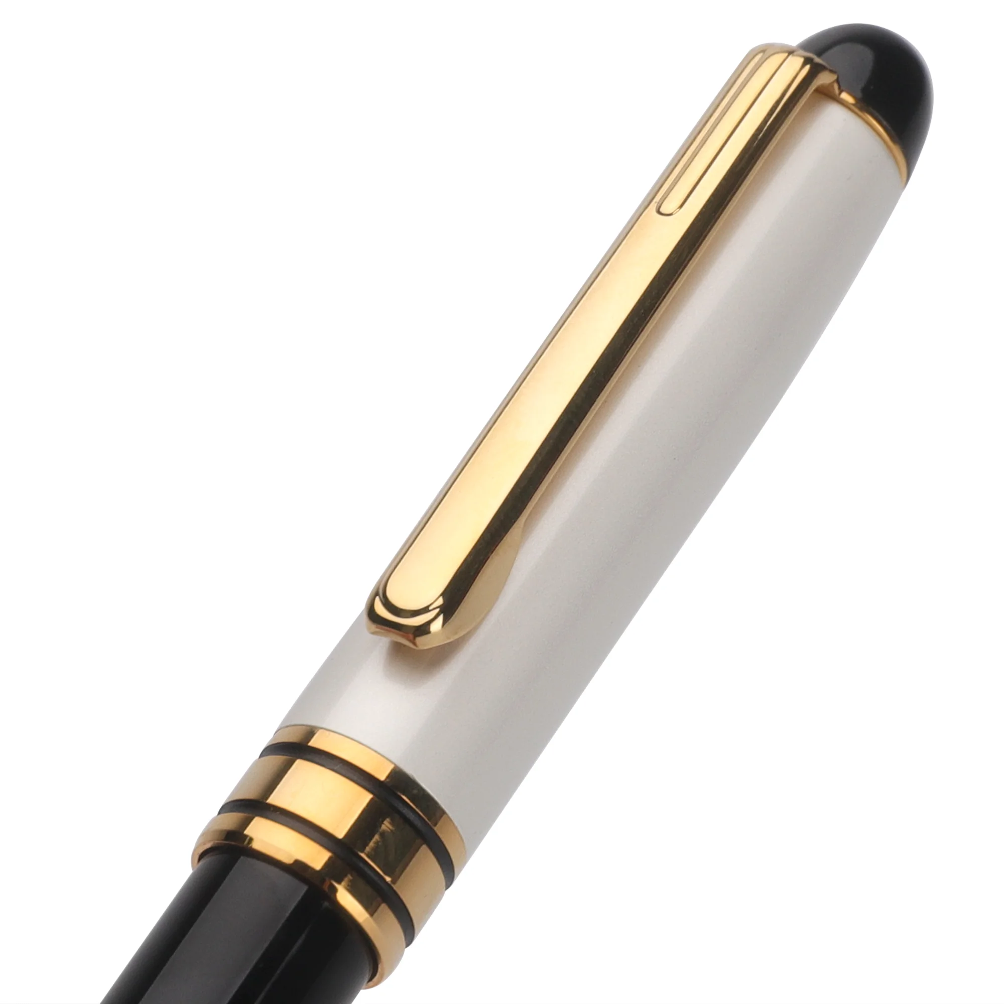 Luxury Writing Instrument Metal Ball Pen with Gold Tip Engraved Logo for Business Gift