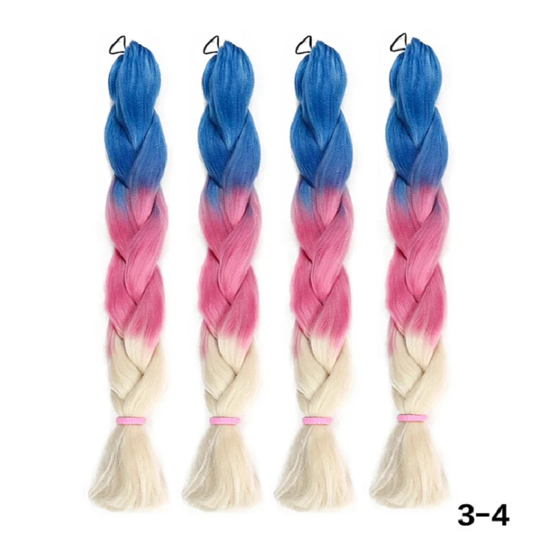 LW-49QT factory wholesale gradient tricolor braided hair ombre 24inch 100g jumbo braid hair for women hair
