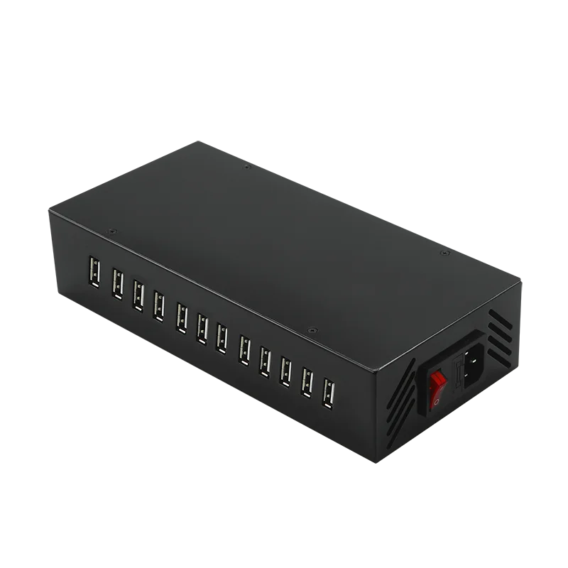 100W 12 Port Portable Multi Device Cell Phone Charger Charging Dock Station for Smartphone