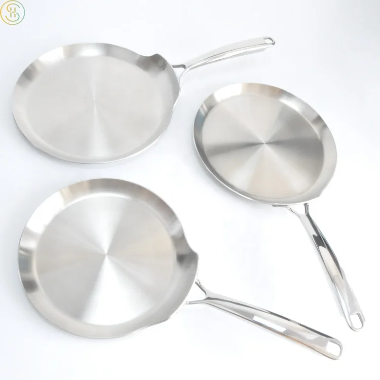 3Ply stainless steel 304 steak fry pan induction Skillet for Home Kitchen Cooking