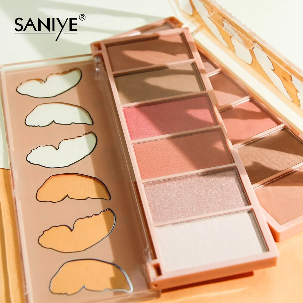 
SANIYE 3 in 1 Blush Highlight Contour Makeup Palette Wholesale Customized Face Makeup Powder 