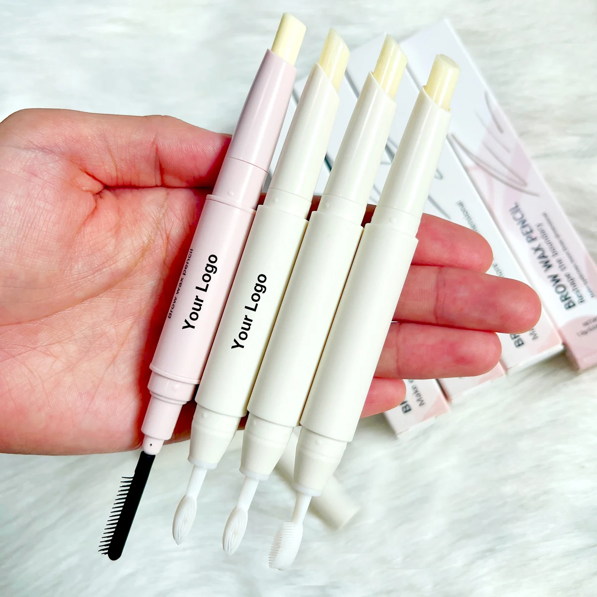 Custom logo Brow Gel Eyebrow Wax Pencil Waterproof Long Lasting Eyebrow Soap Pen Private Label Brow Wax Pen for Brow Styling