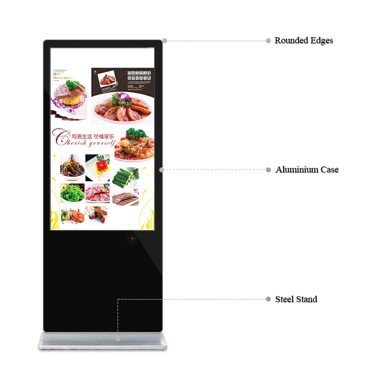 
55 Inch Indoor Digital Advertising Signage Media Player For Bank Hotel Shopping Mall Office 
