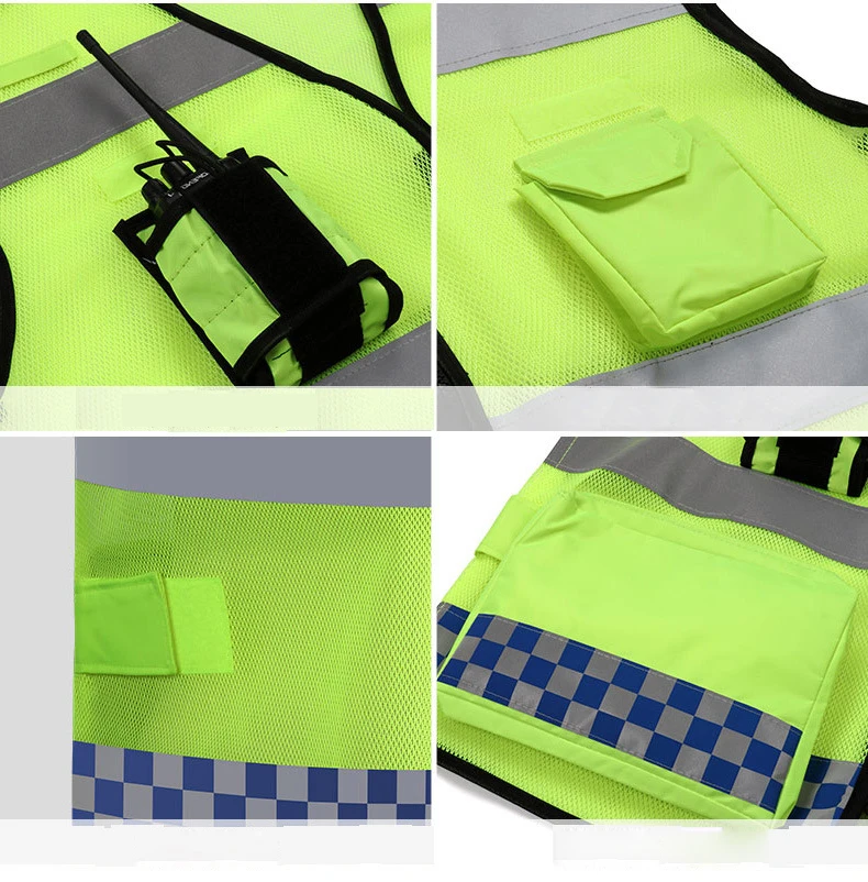 
Adjustable Reflective Vest Jacket Strip Yellow Traffic Reflective Vest Security Road Mesh Fabric For Safety Reflective Vest 