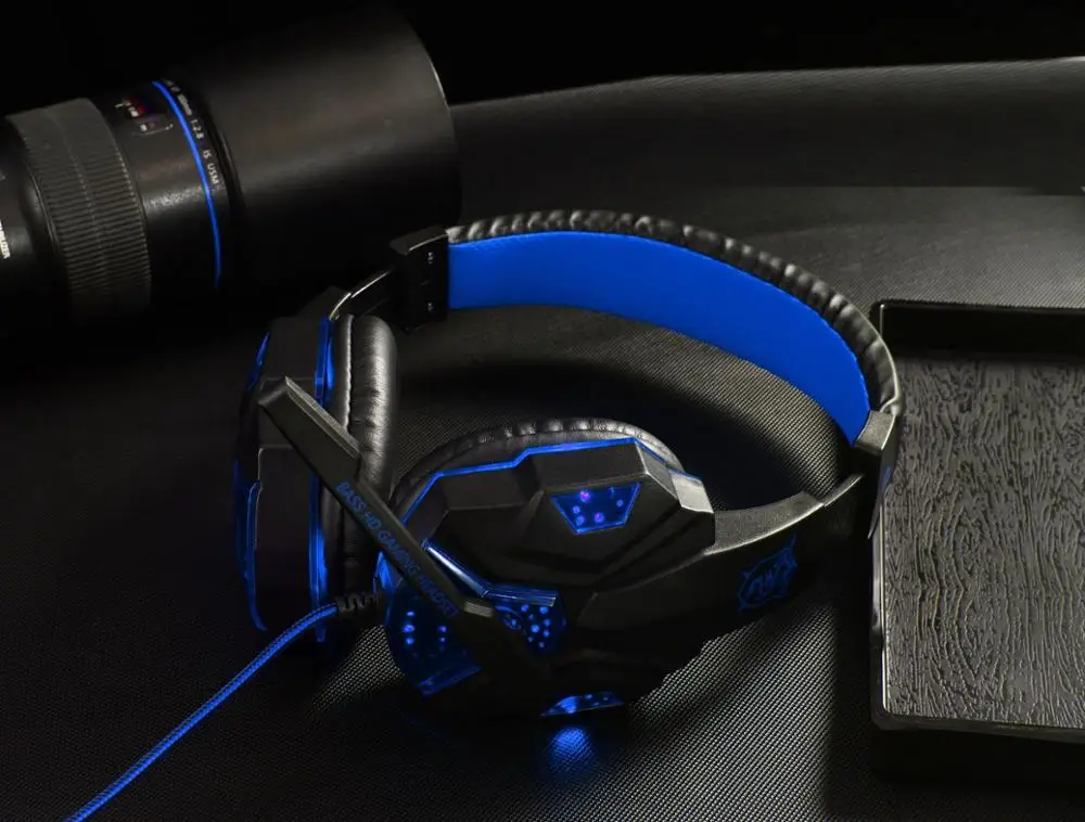 
GW001 Deep Bass Game Headphone Custom logo glowing stereo headphones, computer gaming headset with microphone 