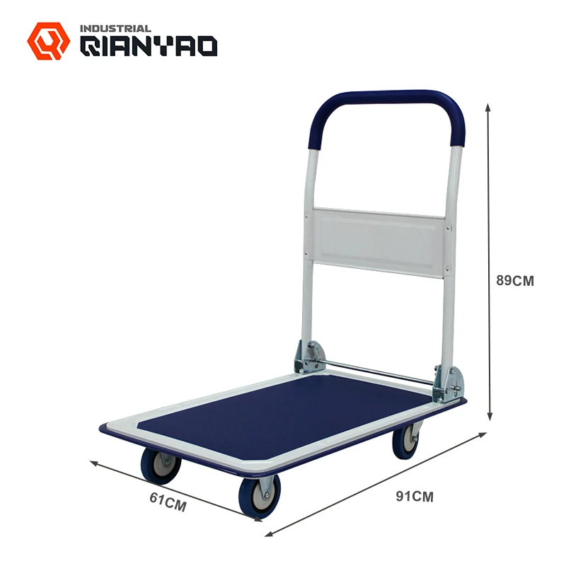 2022 Hot sale factory 300kgs 150kgs plastic platform hand pull push cart trolley