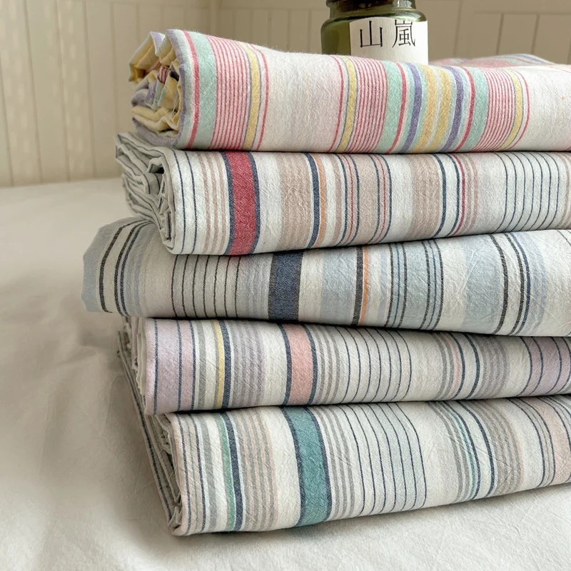 Cotton Bed Sheet Geometric Plaid Pattern-D Soft Breathable Washed Cotton Duvet Cover Bed Sheet Pillowcase