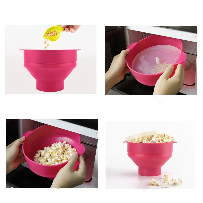 LifeTop Microwave Silicone Popcorn Popper Maker Dishwasher Safe  Collapsible Silicone Popcorn Maker Popcorn Popper Silicone