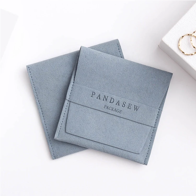 Custom Velvet Envelope Bag Small Bags Folded Velvet Jewelry Chic Envelope Flap Microfiber Jewelry Pouch