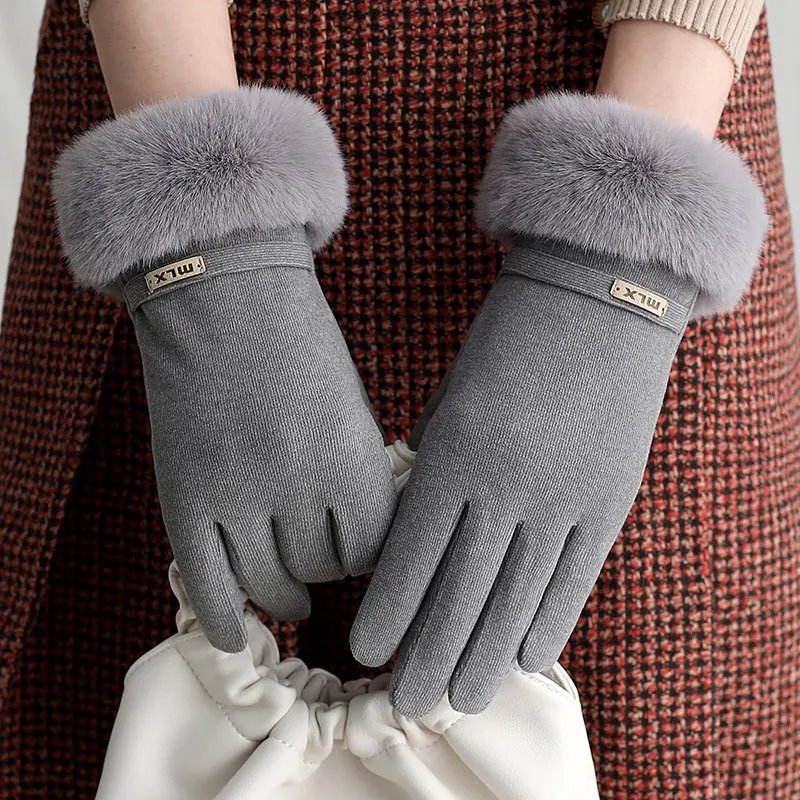  New Hot Sale Ladies Warm Mittens Winter Outdoor Sports Riding Thick Touch Screen Windproof Women Gl