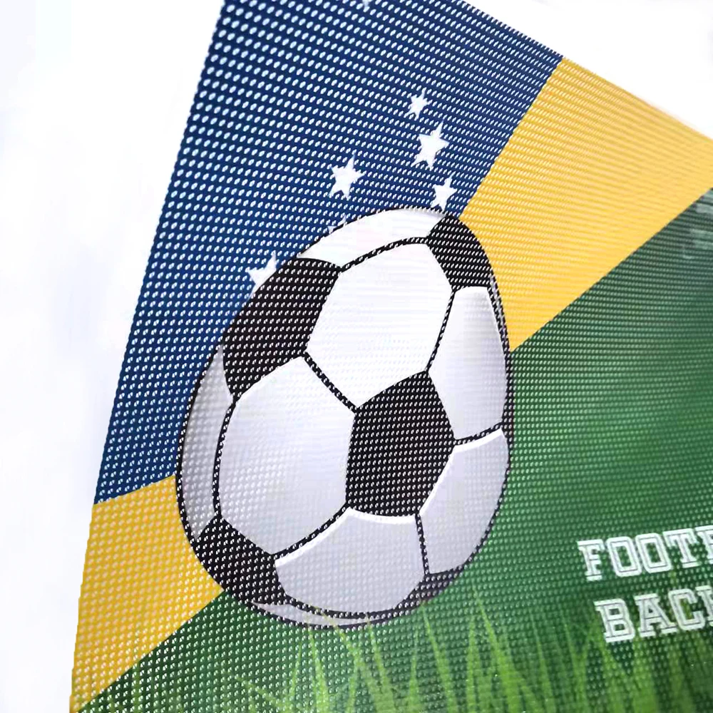 Mesh Banner World Football Games Football Field Flame Resistant Vinyl Customized Decoration Carton Box Custom Service Reusable