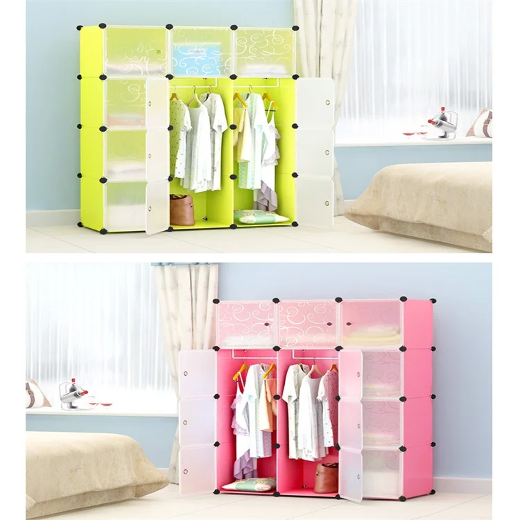 Diy Size Cheap Almirah Living Room Cloth Storage Container Folding Wardrobe Clothes Organizer Wardrobe Bedroom Furniture