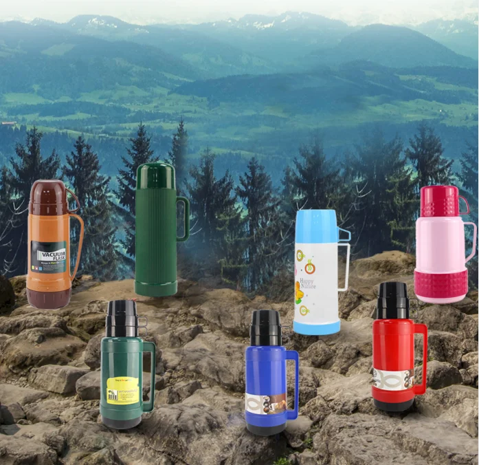 Manufacturer 1L 1.8L Vacuum Insulated Garrafa Tea Water Flask Travel Plastic Thermos Termos with Glass Liner
