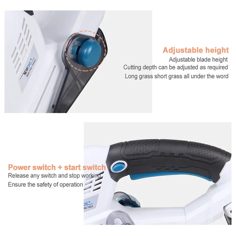 20V Cordless Weed Trimmer Grass Zip Trim Cutter Garden Edger Lawn Strimmer Hedge Cutter Pruning Garden Tools 2000mAh Li-ion