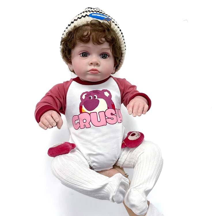 22 Inch Bebe Reborn 3D Painted Skin Newborn Baby Doll munecas para ninas reborn doll muneca reborn bebe reborn