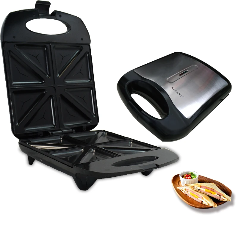 Sandwich Maker Toaster Bread Oven Electric Grill Meat BBQ Steak Hamburger Breakfast Machine Triangle plate