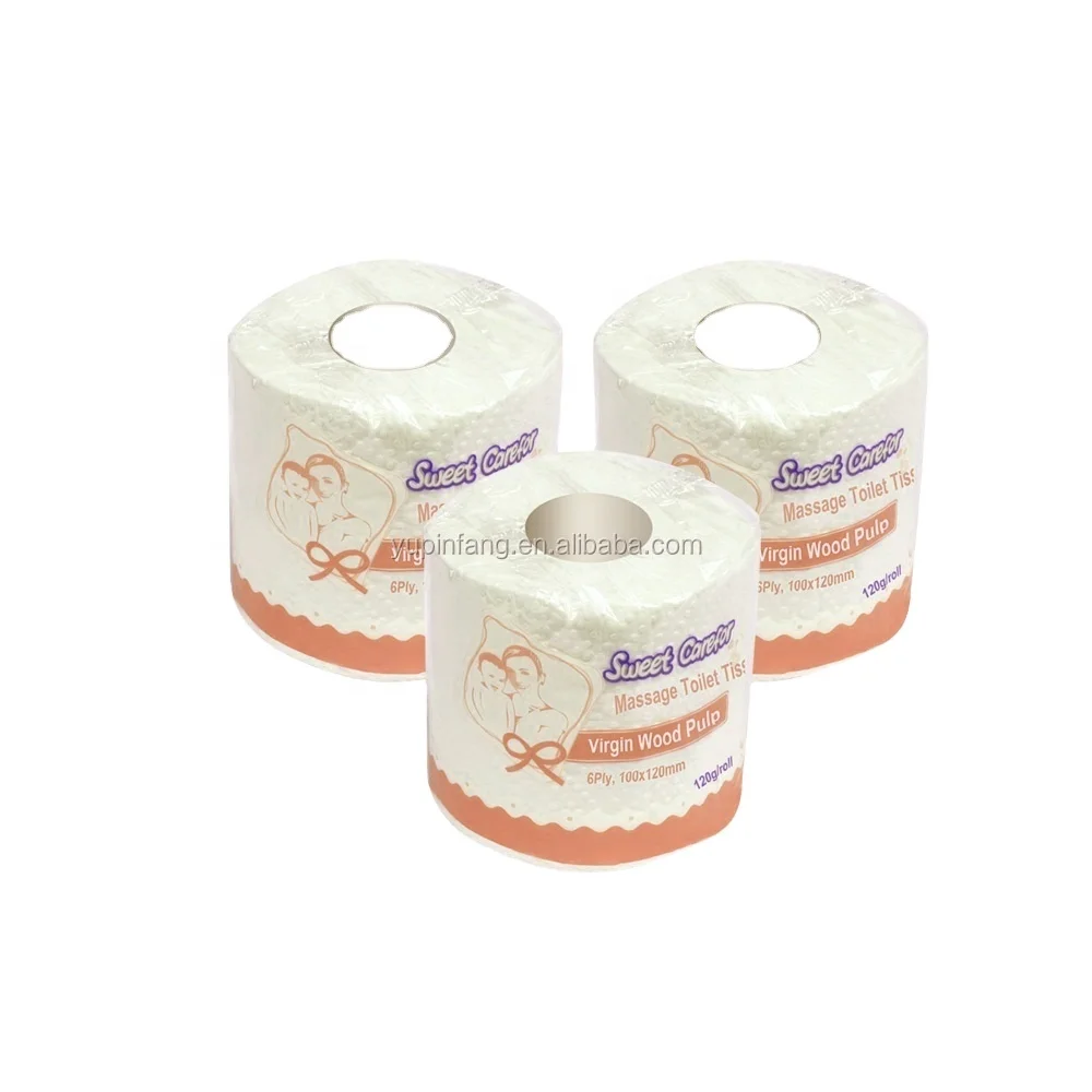 6ply virgin wood pulp  massage toilet tissue roll Orange plastic packaging film paper towel wipe off water stains
