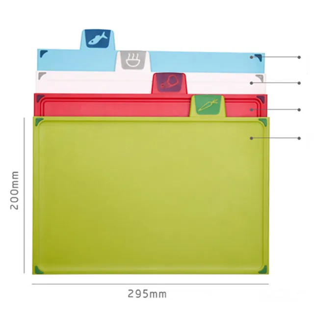 amazing gadgets kitchen accessories plastic color coded index chopping cutting board with knife set