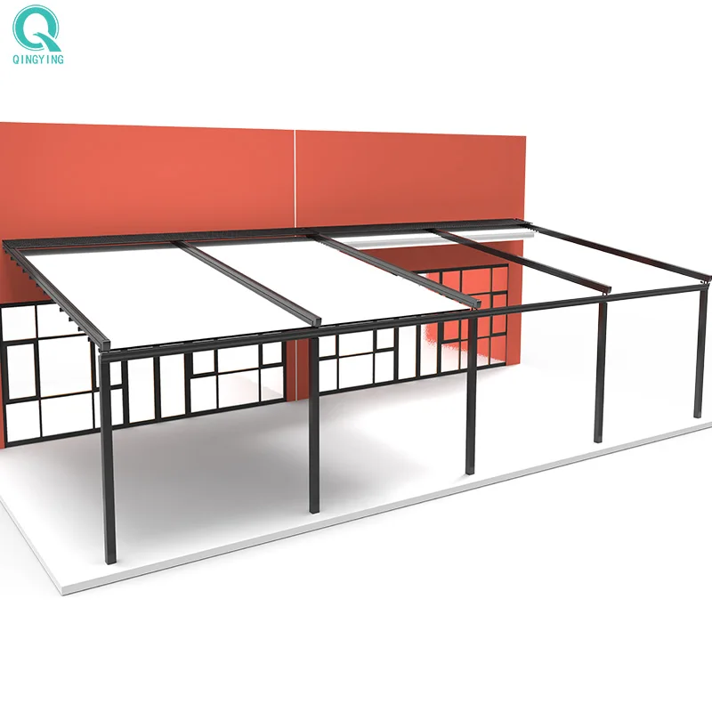 QINGYING outdoor canopy retractable roof 6x3 6x4 pergola 6x6