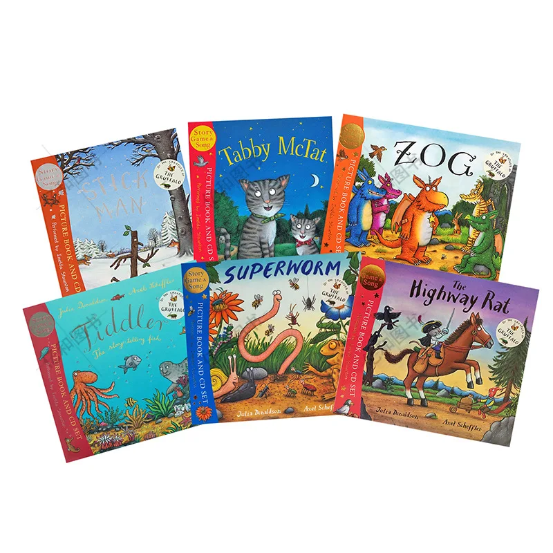 CL253 6 books/set Axel Scheffler Children Read English Story Picture Books Customized Print Kids Picture Story Book