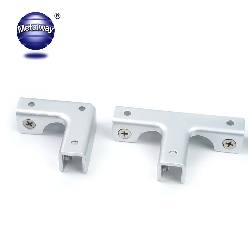 Aquarium Fish Tank Aluminum Alloy  L/T Shape Glass Clamp Building Showcase Glass Wall Holder Clip Cross Glass Panel Bracket