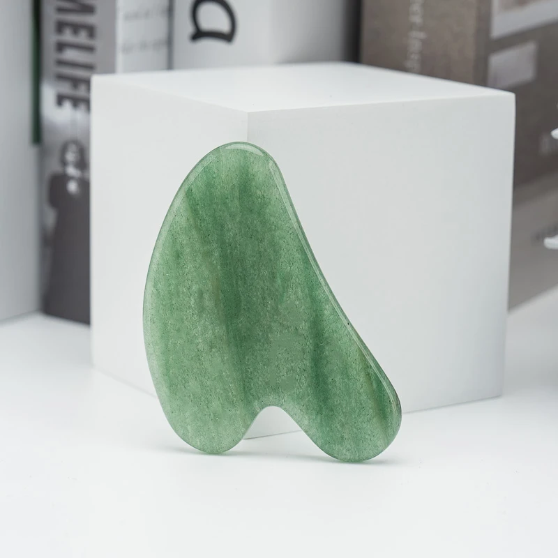 BZ JADE TIFA Custom Green Jade Stone Face Massager Masajeador Rodillo Gua Sha Set Premium Jade Roller for Facial Massage