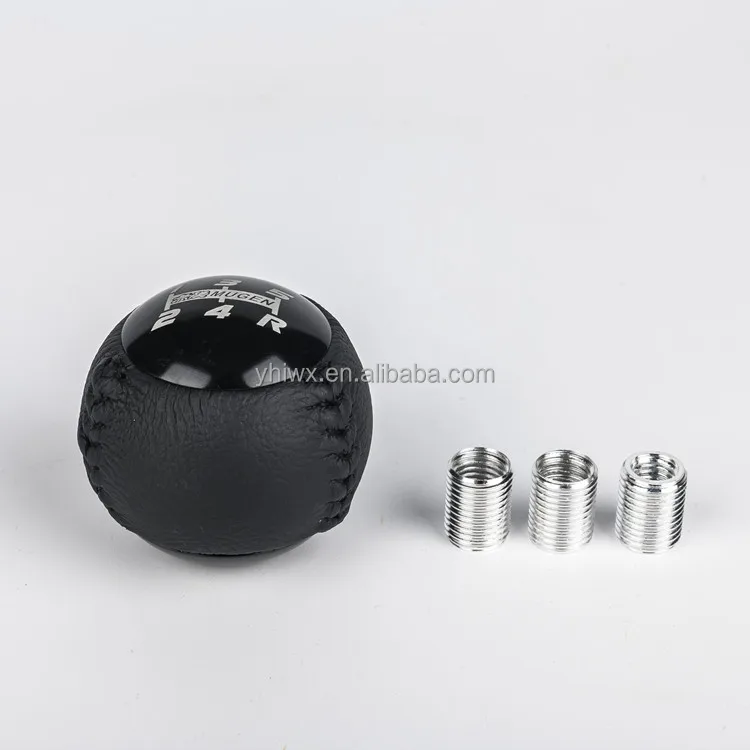 Black Leather 5 Speed JDM Mugen shift knob for HONDA CRZ Type R Civic FA5 FG2 SI