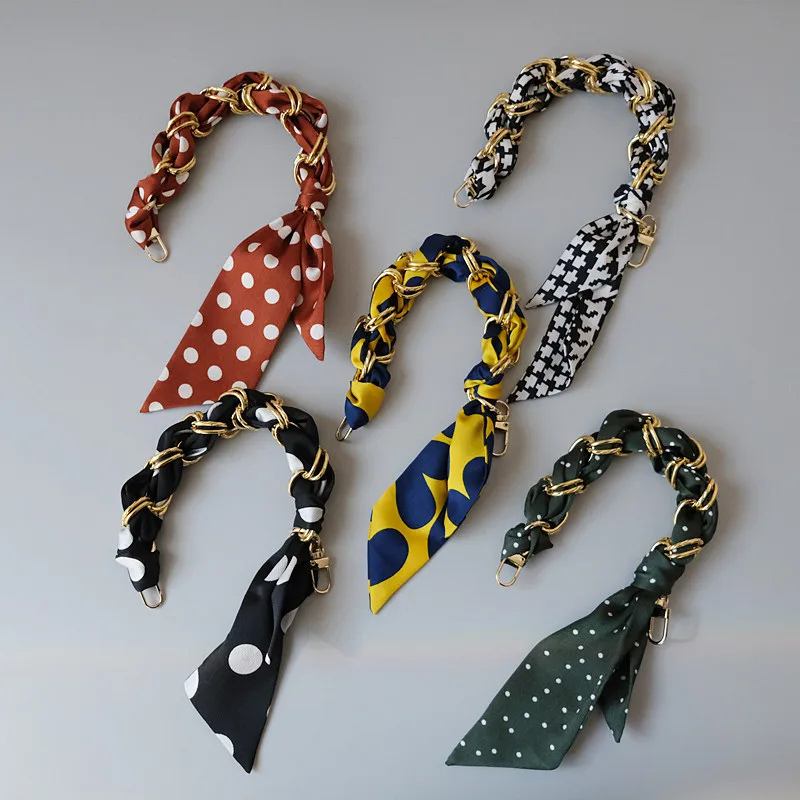 LOYALTY 2021 Soft Ribbon Silk Scarf Bag Strap For Women Handbags Bag Chain Accessories