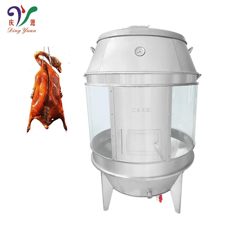 Wholesale High quality tempered glass charcoal whole chicken roasting oven smoke duck hanging display roaster with wood fire