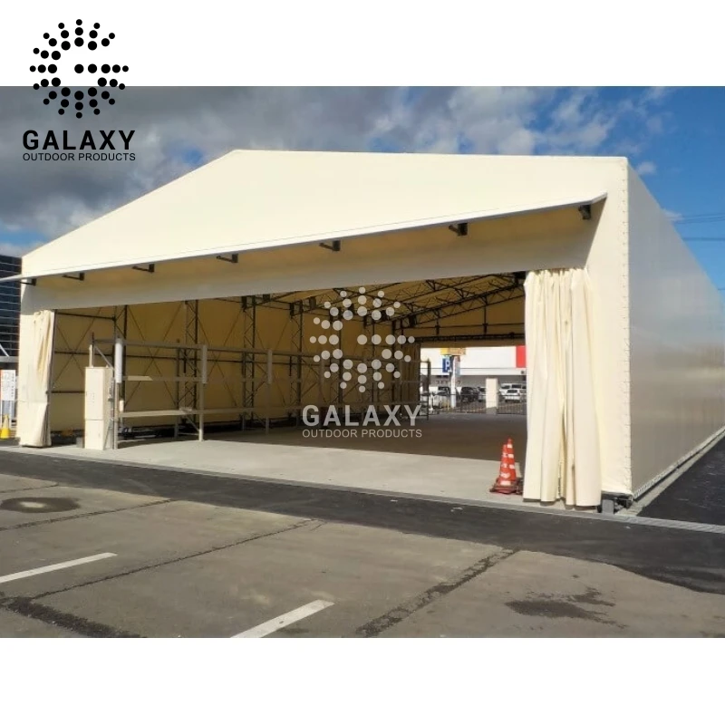 Sliding Door Waterproof Sunshade Steel Outdoor Warehouse Tool Storage Shed Tent Telescopic Canopy