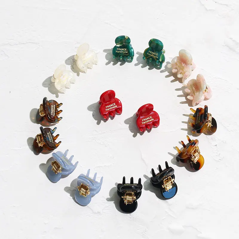 eco friendly acetate small crab hair clips claw little girls accessories mini hair clips for kids side tiny hair claws children