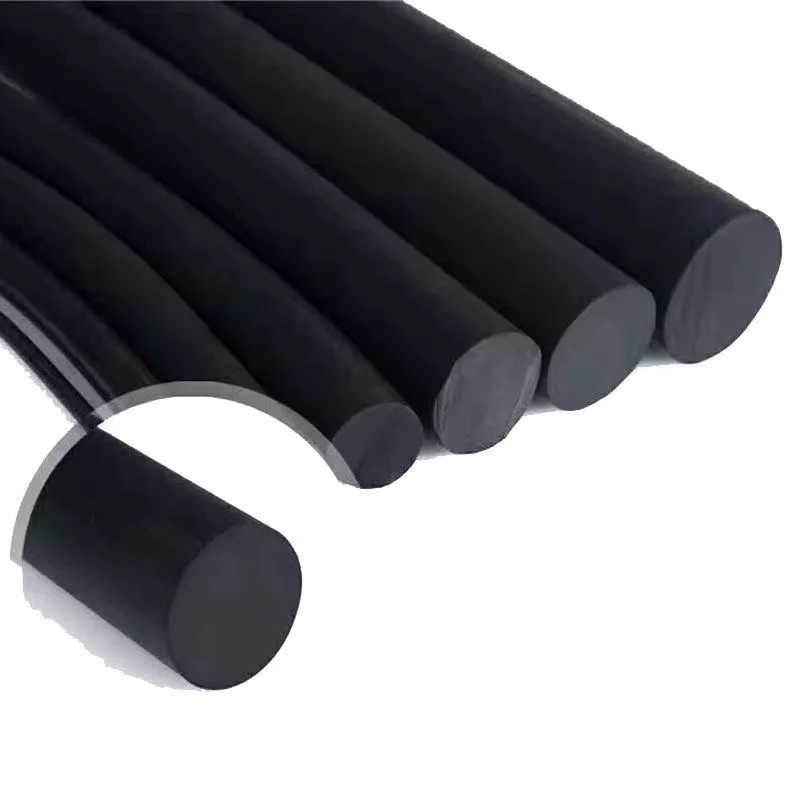 OEM custom oil resistant black solid round rubber strip column rubber o type sealing strip