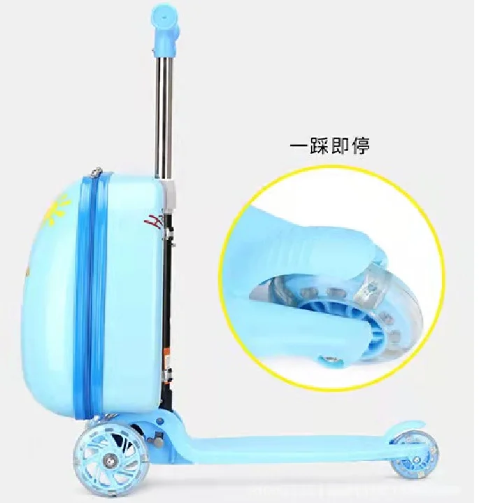 2022  hot sale kids luggage trolley luggage for kids kids luggage scooter